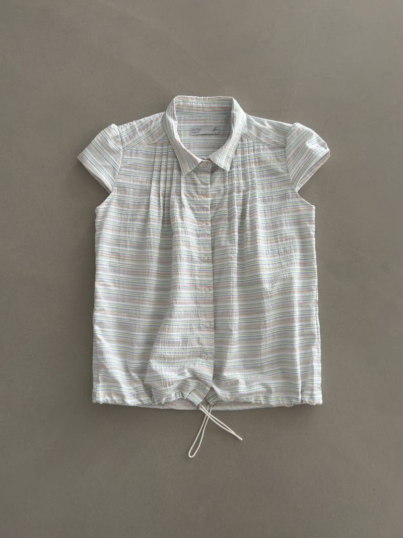 portraitseoul（ポートレイソウル）の「Vintage String Pintuck Shirts - Cotton Candy(Stripe)（Tops）」