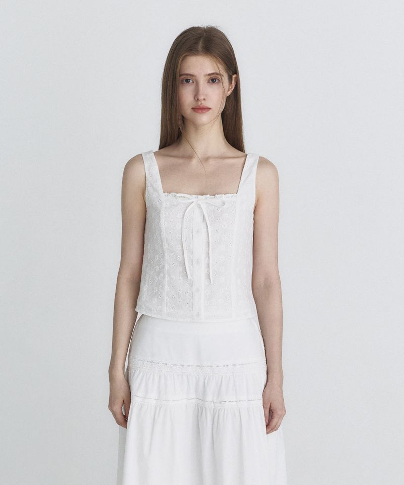 Not your rose（ノットユアローズ）の「Lace frill sleeveless (Ivory)（Tops）」
