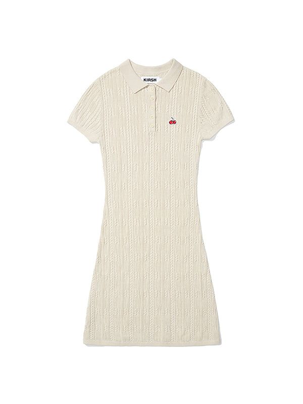 KIRSH（キルシー）の「SMALL CHERRY CABLE KNIT DRESS [BEIGE]（Dresses）」