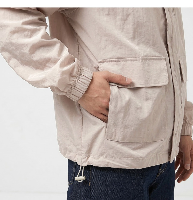 Lightweight Collared Windbreaker Light Beige