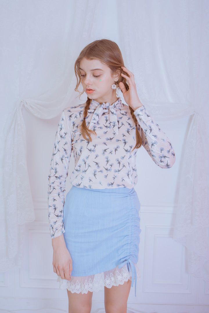 tie neck blouse