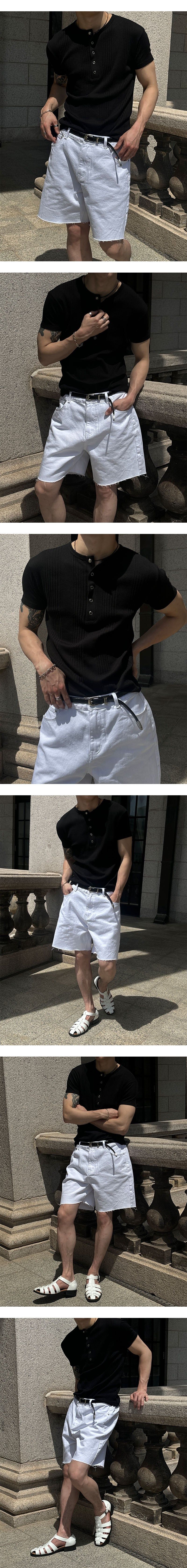 [S/S] Rough cutting short denim pants(2color)