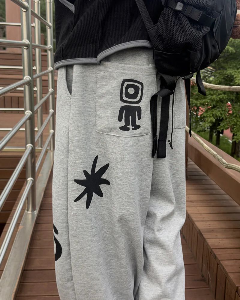Nuve Art Graphic Wide Sweatpants