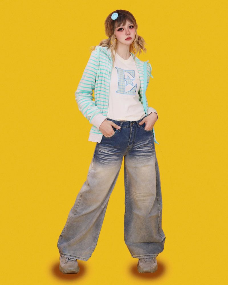 papaya low denim pants