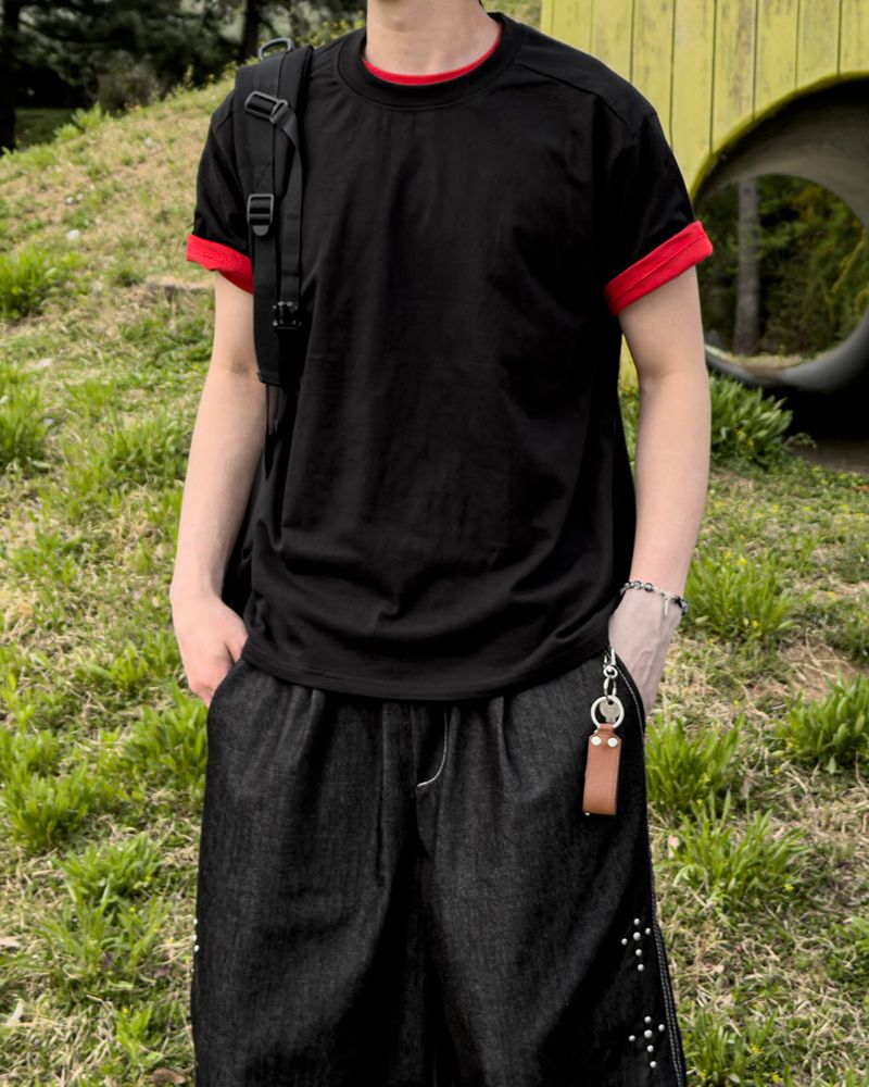 Nick Line Layered Short Sleeve T-Shirt