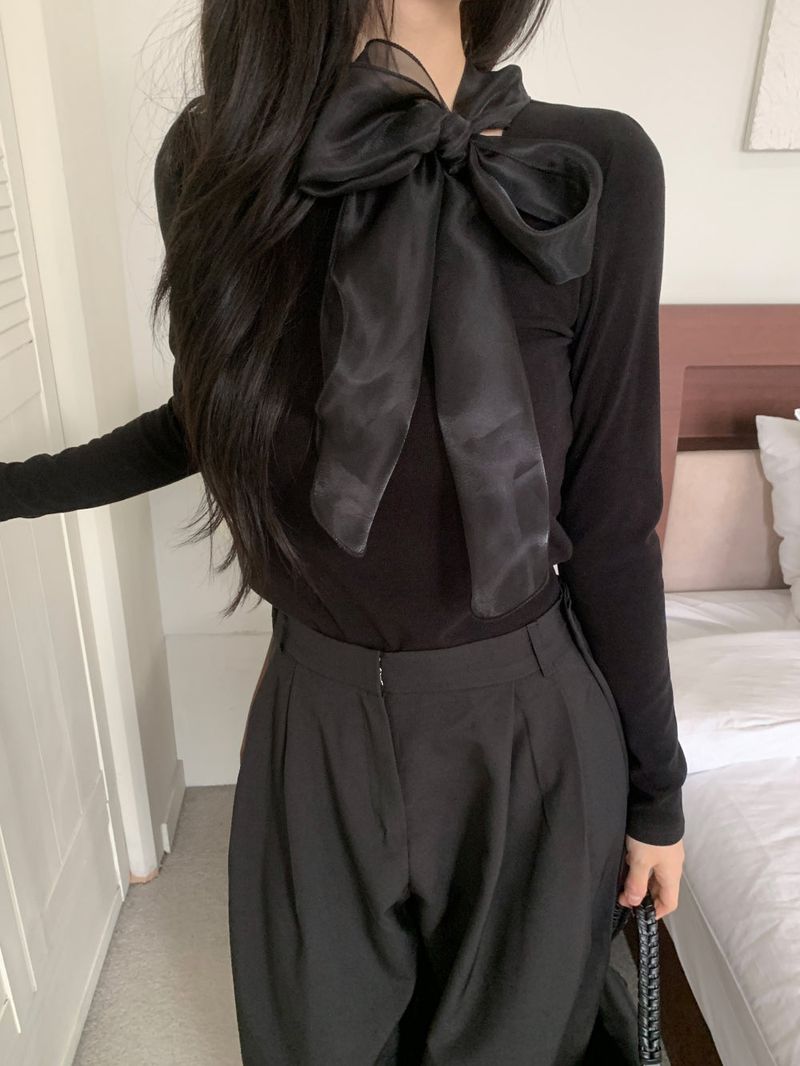 Tilly Tie Scarf Long Sleeve Top
