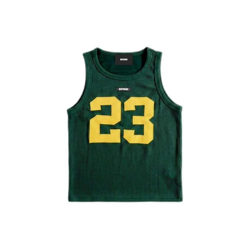 ROYNINE(ロイナイン)の「Dark Green Number Sleeveless Knit(Tops)」