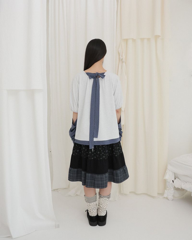 STARRY PENDANT BACK RIBBON TOP