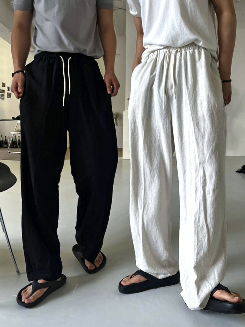 ice linen banding pants