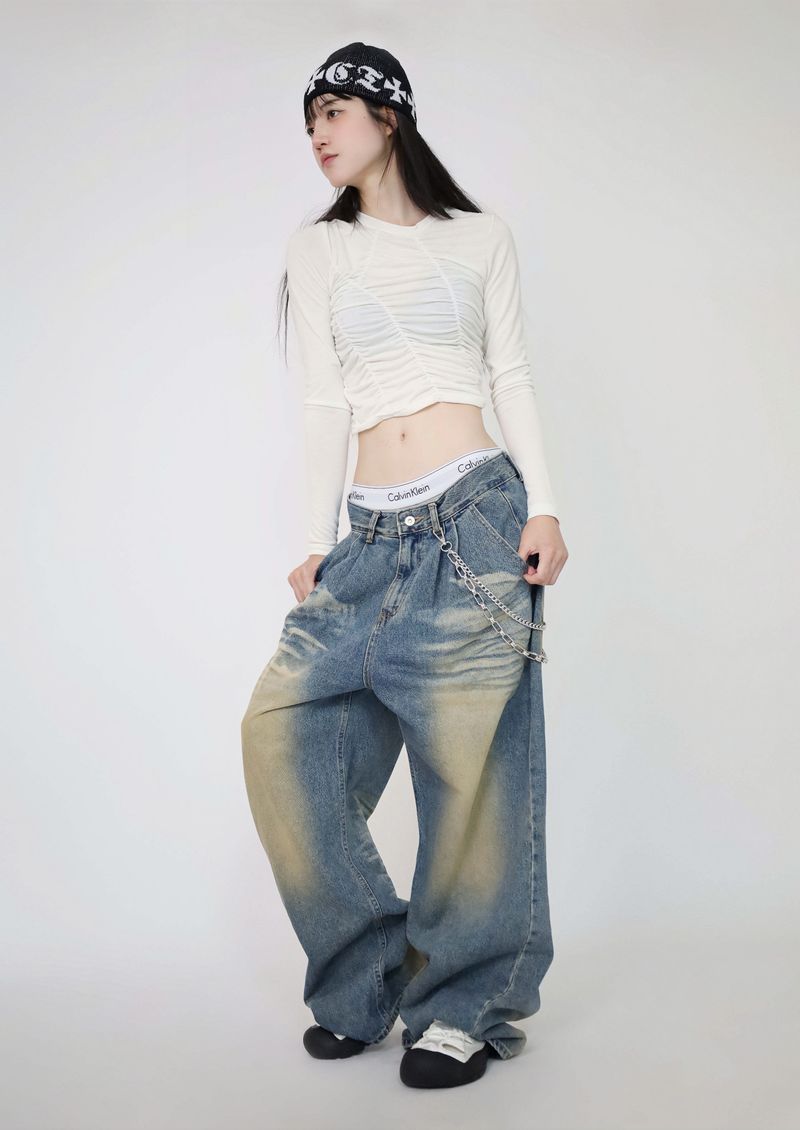 Shirred Asymmetrical T-Shirt