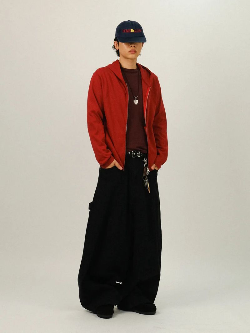 RU Crop Washed Two-Way Zip-Up Hoodie