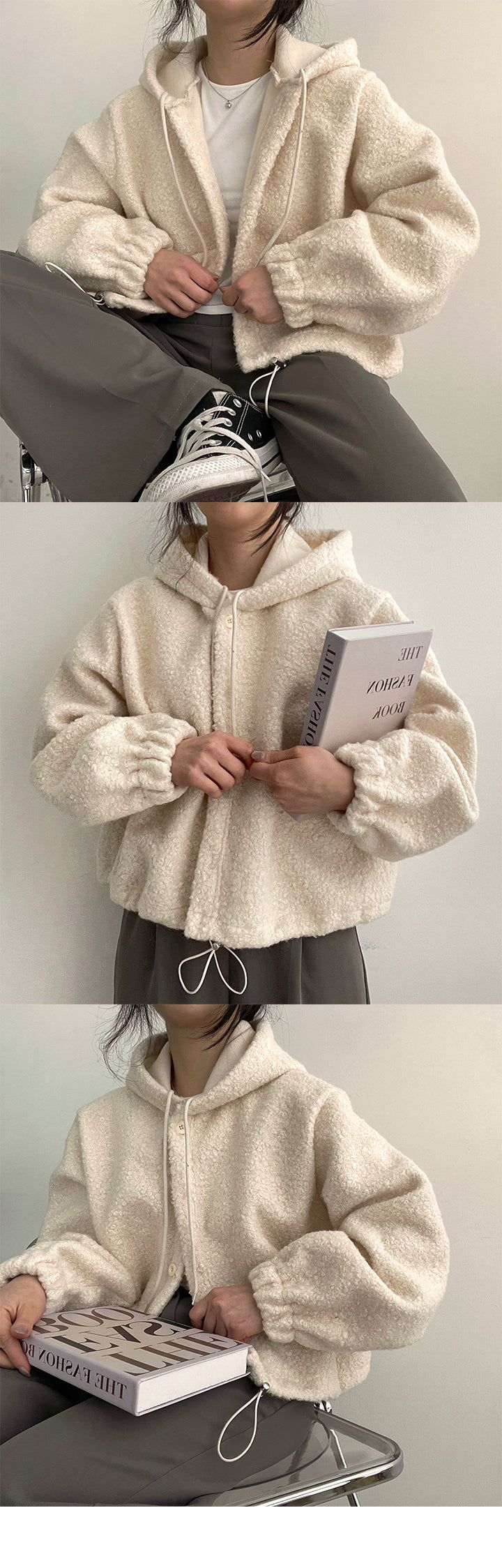 Dali Wool String Avant Snap Hooded Jumper