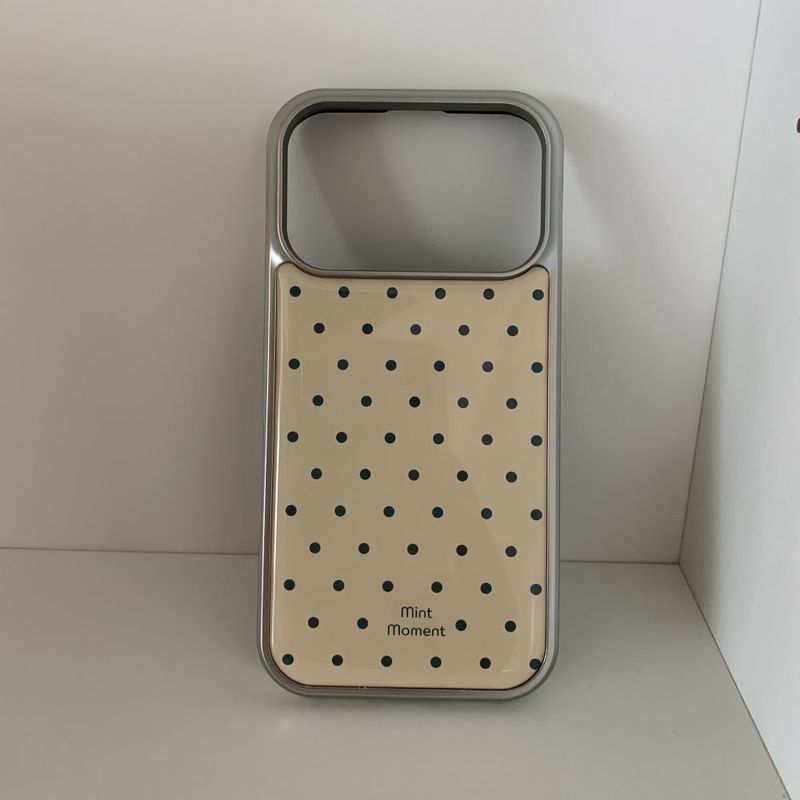 [MADE]イエロードット シルバーエポキシバンパー iPhoneケース