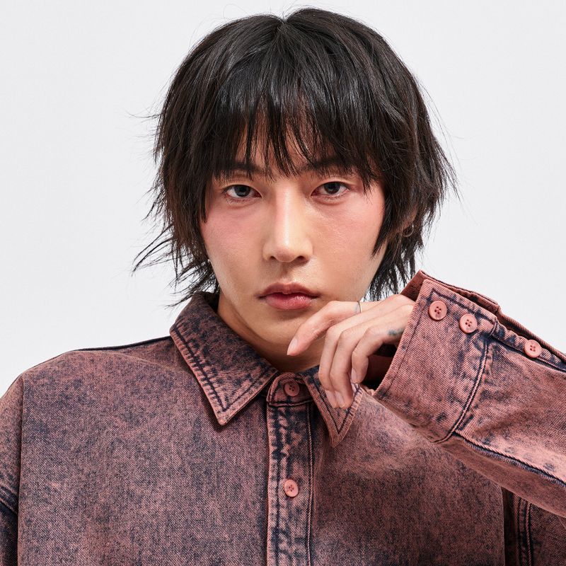 OVERSIZED WINE DENIM SHIRT