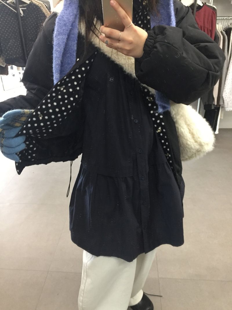 Coco Dot Padded Field Jacket (2color)
