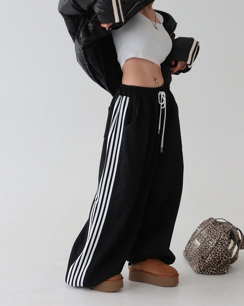 [UNISEX] 5-track string jogger & wide pants