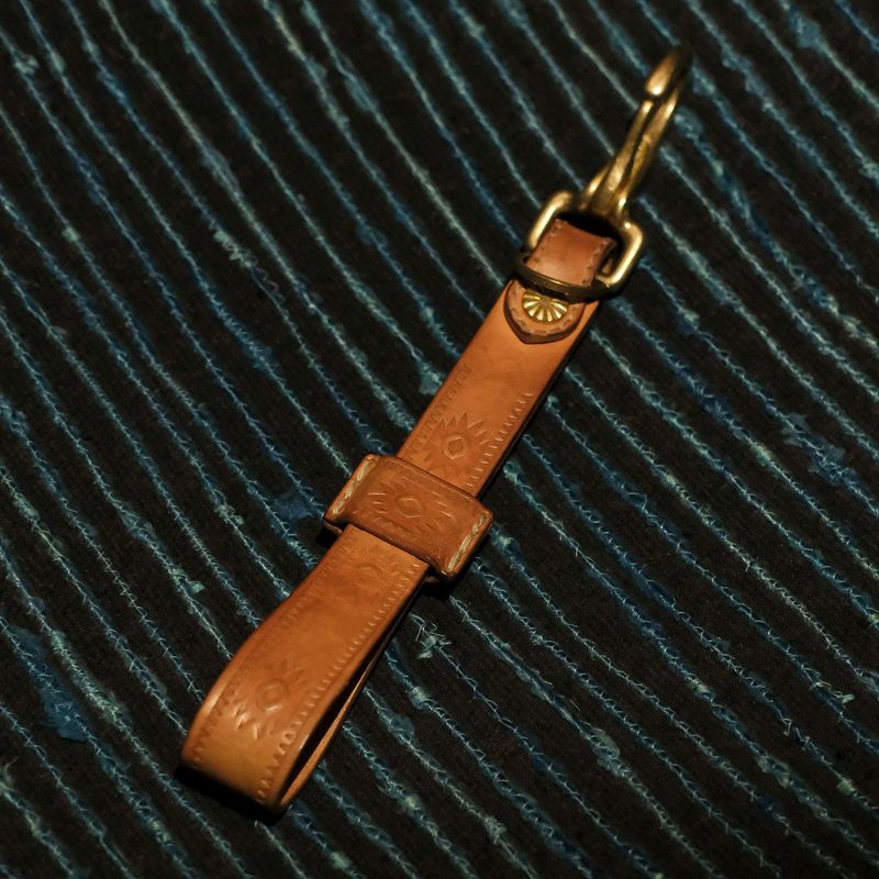 Glove holder leather key ring / Vegetable natural
