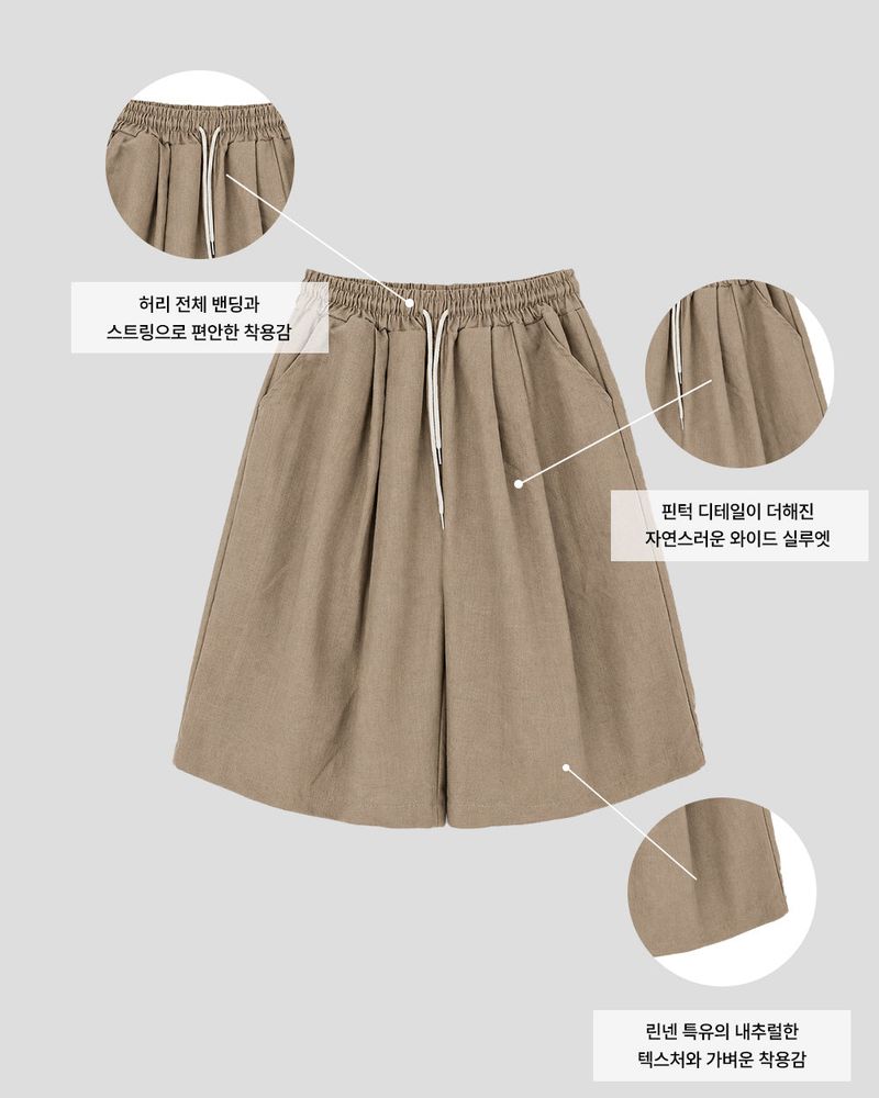 Rok Linen Pintuck Bermuda Pants