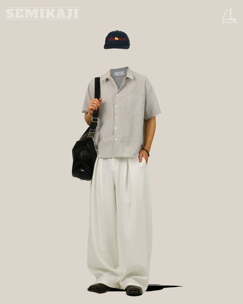 MEN Pin-tuck Banding Balloon Slacks