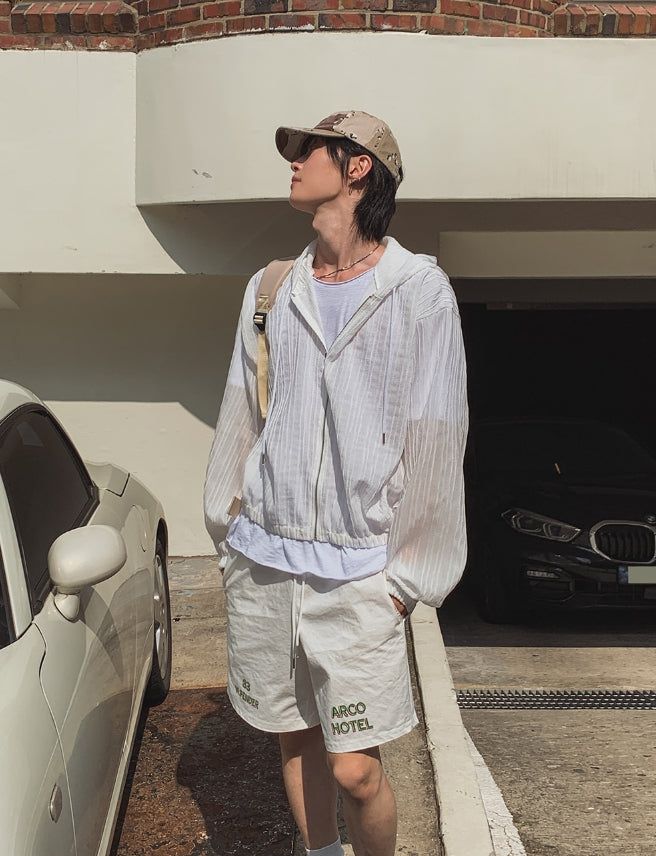 Uni Summer Light Crop Hooded Zip-Up
