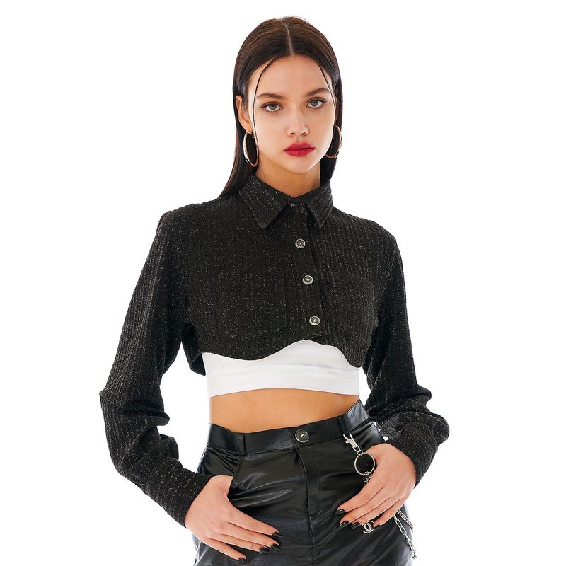 OTHER-worldly（アザーワールドリー）の「Knit Bolero Shirt [Pearl Black]（Tops）」