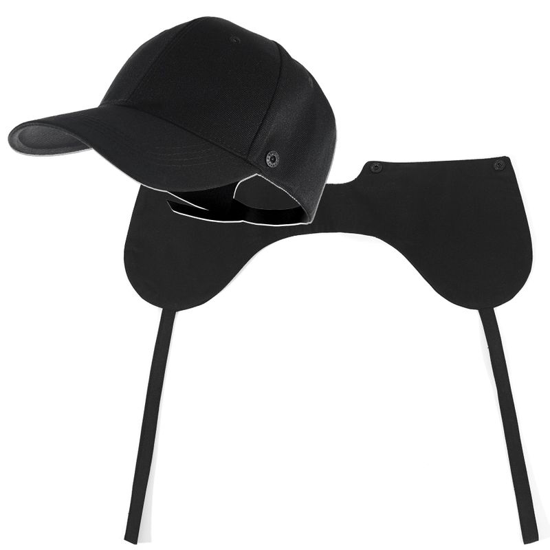 EAR FLAP BALL CAP BLACK / VELBOA FLAP