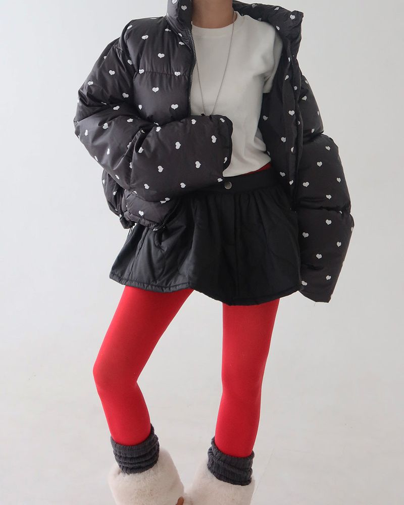 Heart crop short padded coat