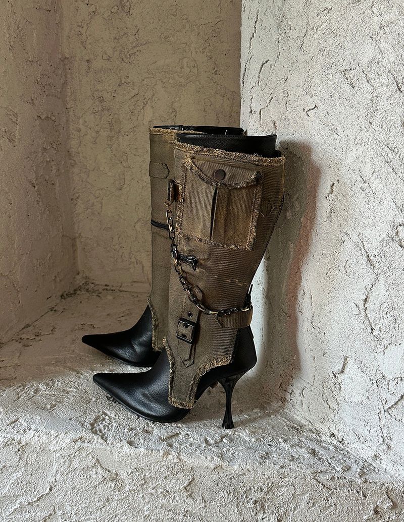 1:1 Custom Order Vintage Warm Cowhide Boots
