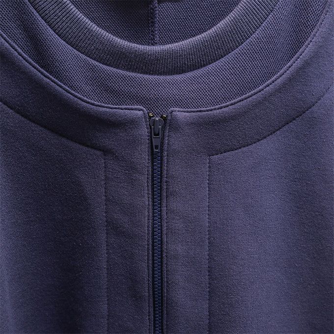 HALF ZIP LAYERD SWEATSHIRTS-SHADOW NAVY