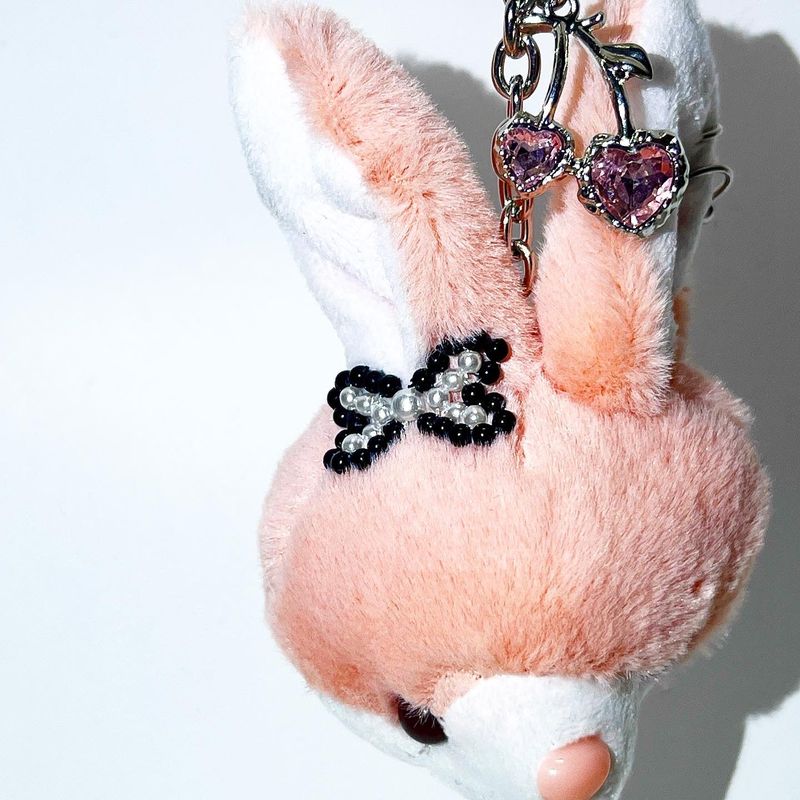 Gangster ribbon rabbit keychain