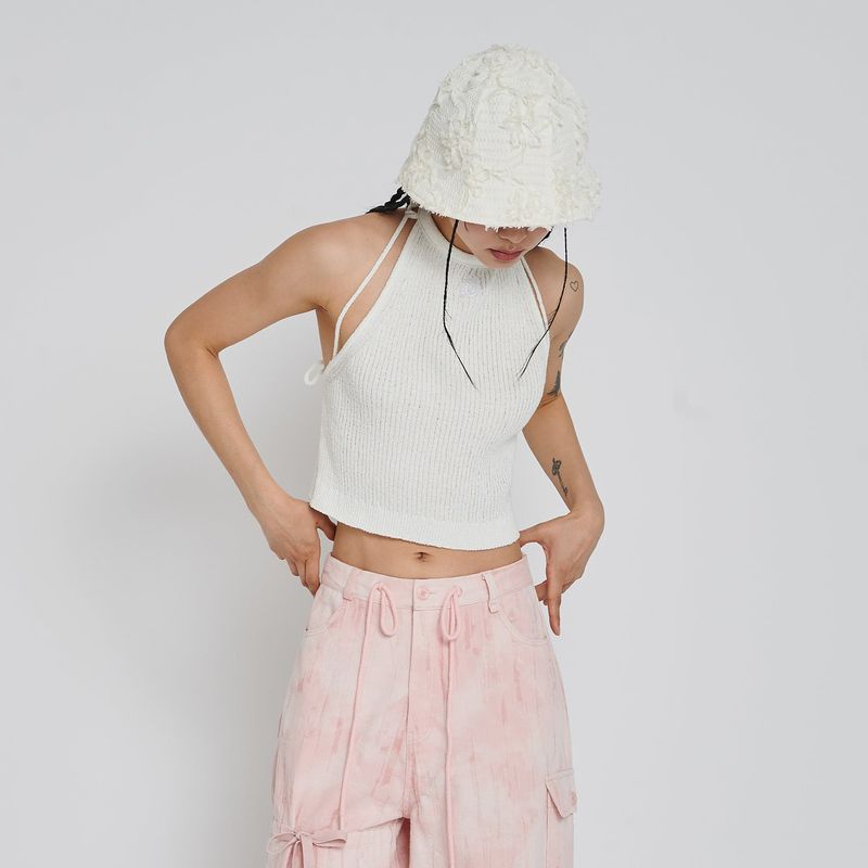 BOOKLE HALTER KNIT TOP_IVORY