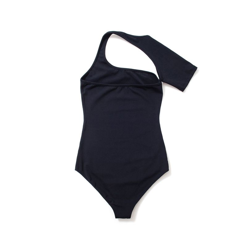 Unbalance Short-Sleeve Bodysuit(Black)