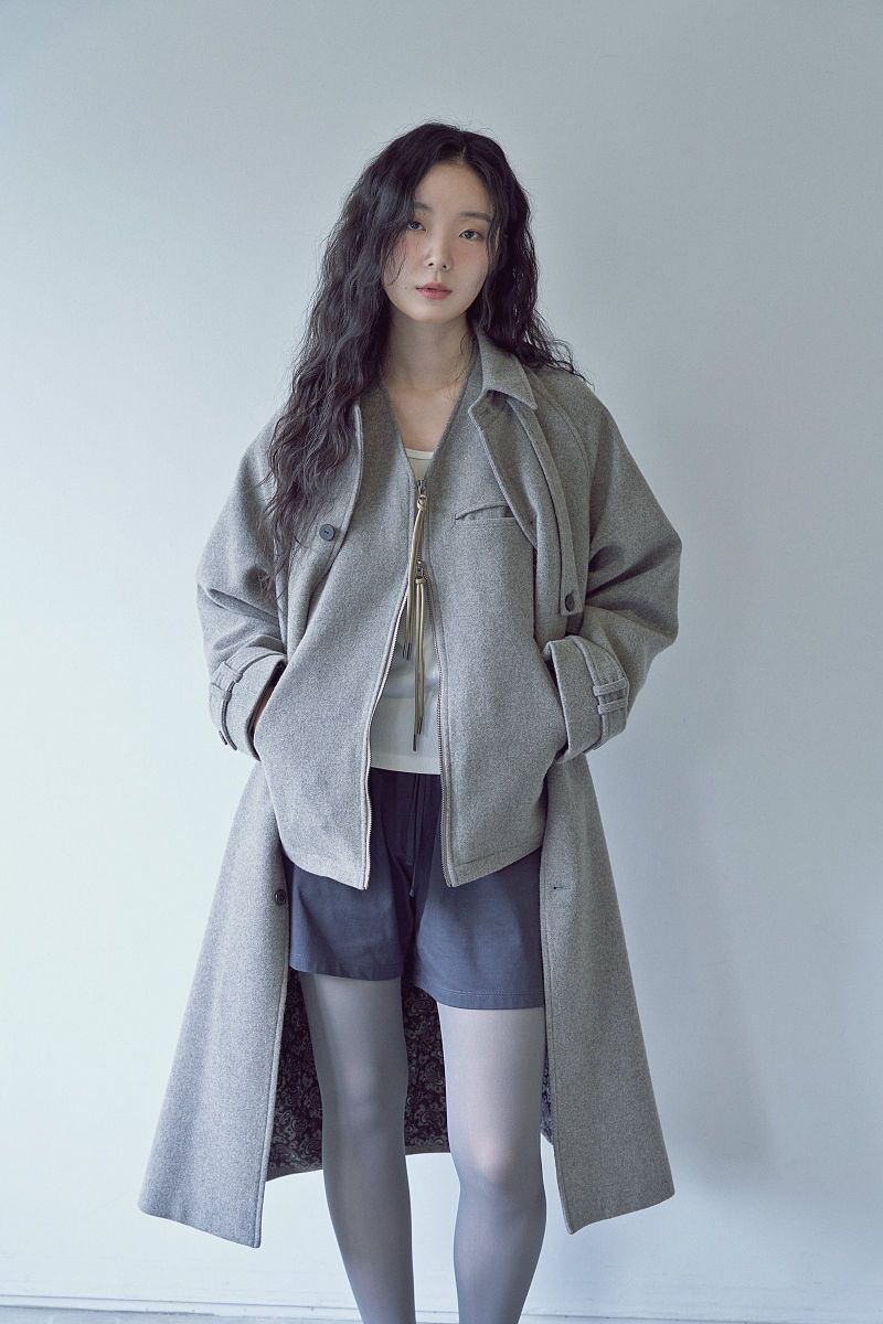 PURE-WOOL 90 BALMACAAN COAT (Khaki Beige)