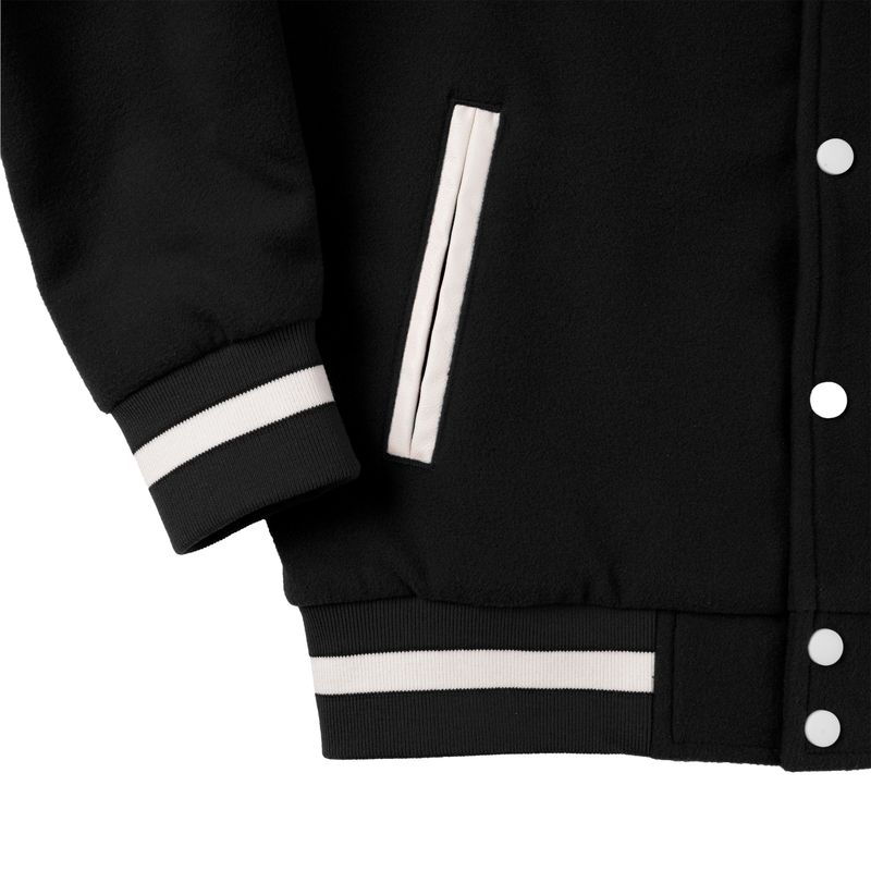 University Felt Varsity Jacket - Black