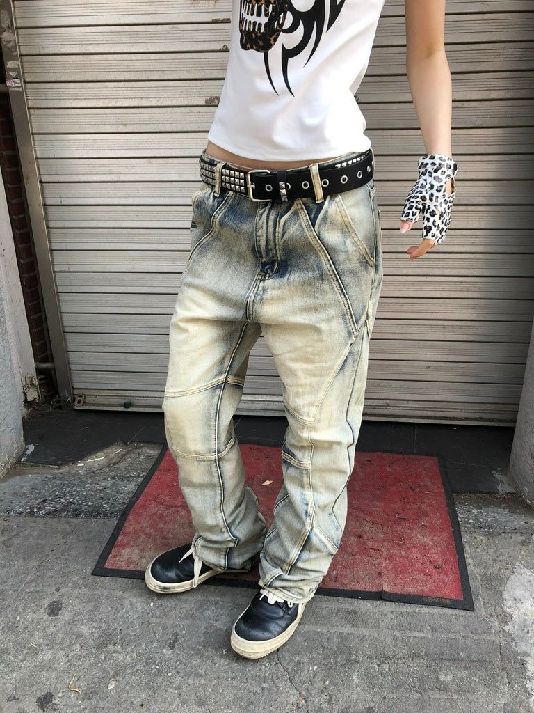 Smoky Washed Zipped Pants