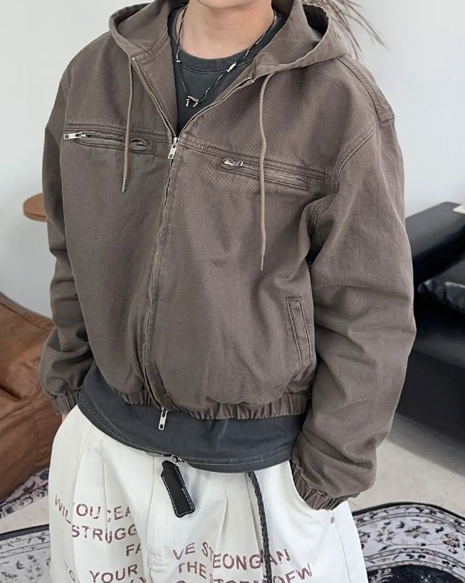 Pedo Dyeing Crop Hood Jacket
