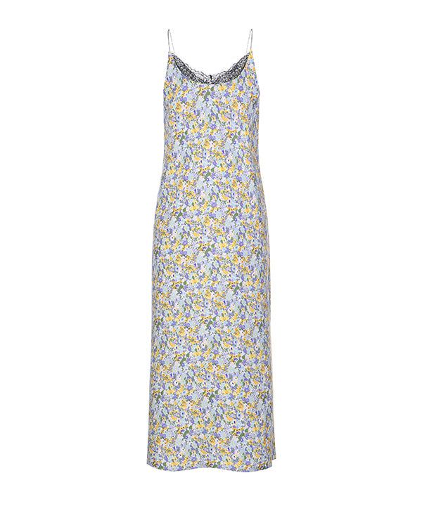 mint check & flower dress