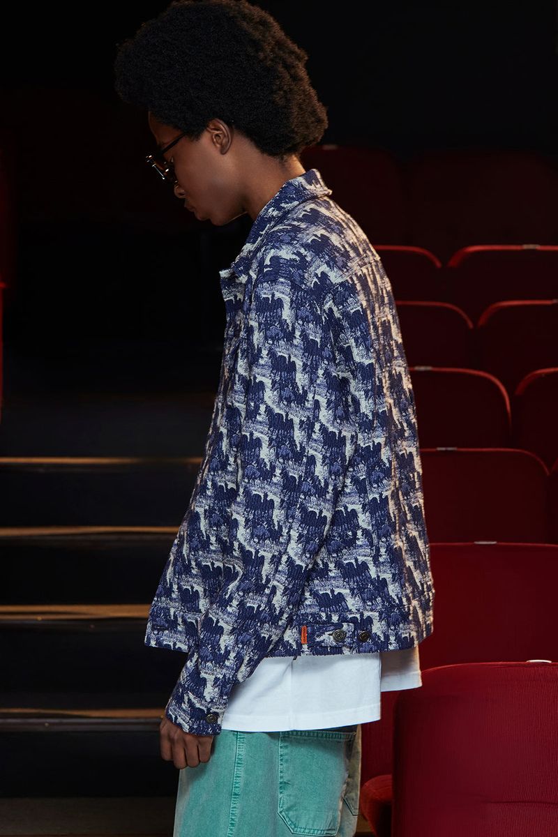 WAVE JACQUARD JACKET / NAVY