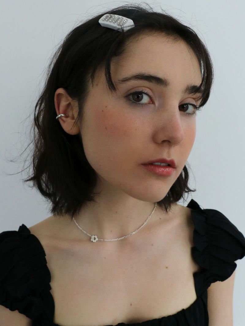Flower toggle necklace / silver