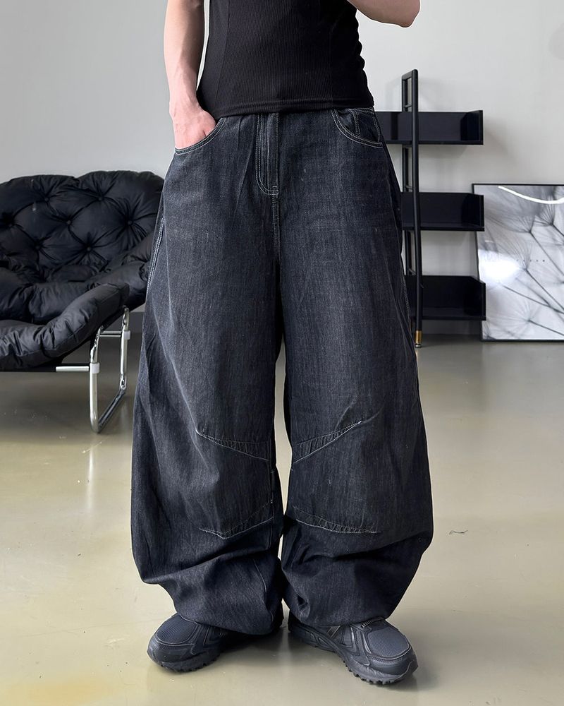 Evan Linen Curved Denim Pants