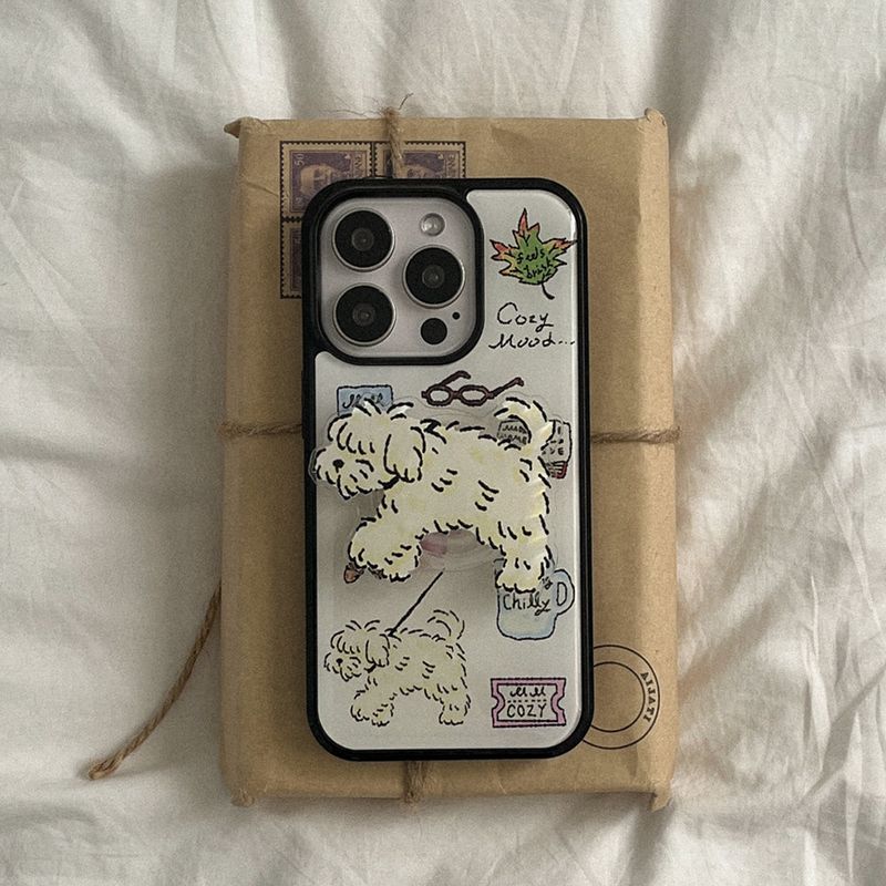 [Mademoment] cozy drawing pattern design iphone epoxy case