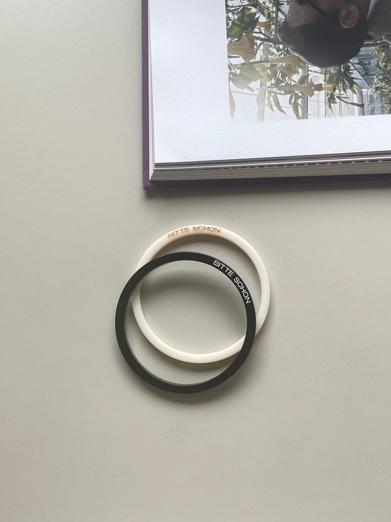 bitte schon logo bangle bracelet (2 colors set)