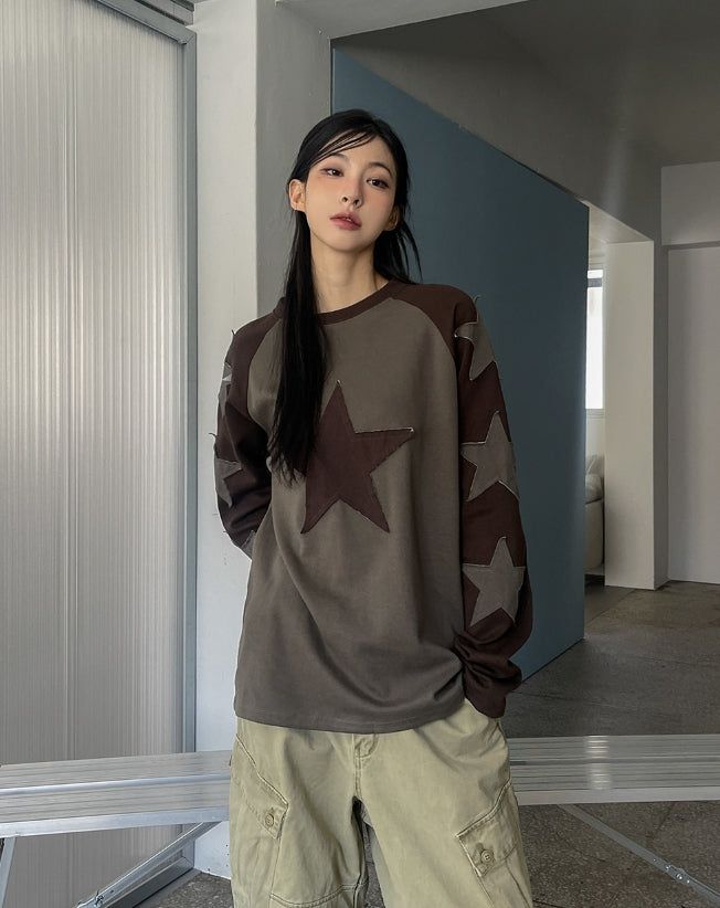 ULAN(ユレン)の「Applique star patch raglan long sleeves(Tops)」