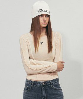 NNC PINTUCK LINE LS TOP_GRAY