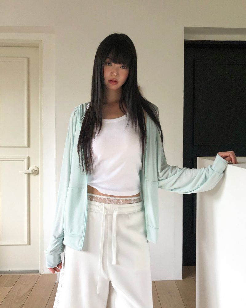 Gyuni Sheer Hooded Zip-Up