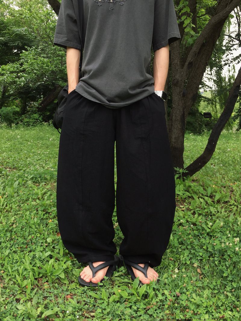 Mono Linen Wide Balloon Pants 4C