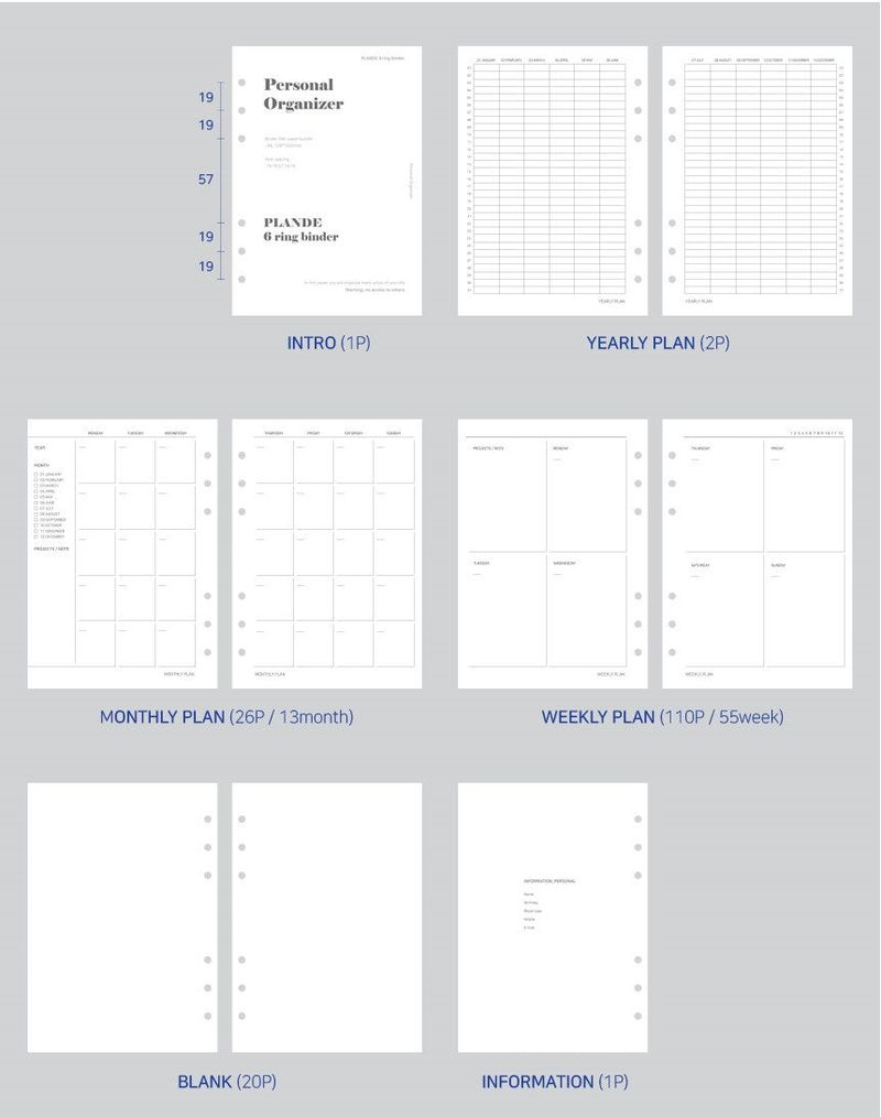 binder filler paper-diary-B6