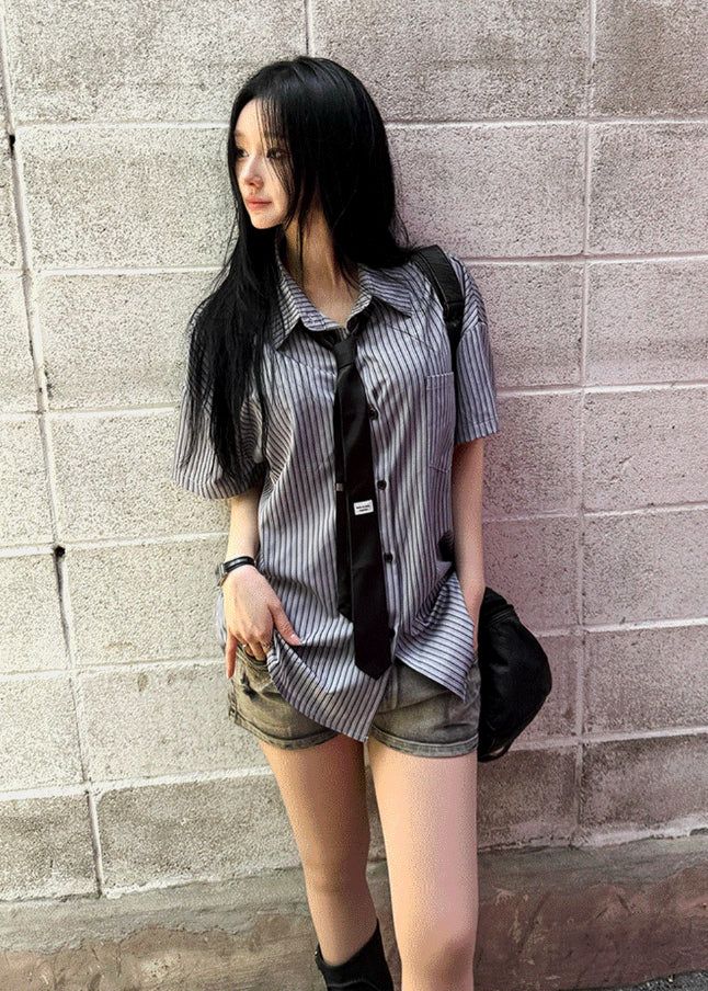hatsukoshi（ハツコシ）の「26SS★ [ MADE / Tie Set ] Silk Stripe Classic Shirt Short Sleeve Version（Tops）」