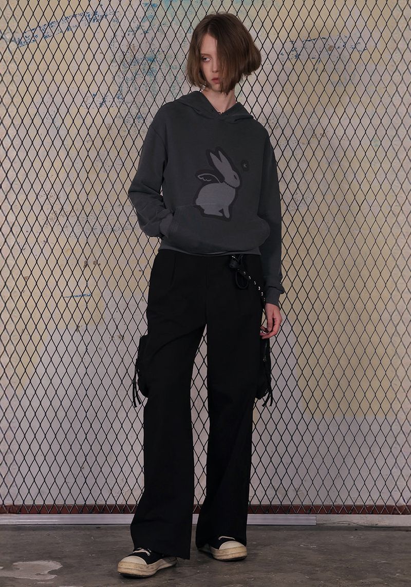  RIVET STRAP POCKET PANTS_GRAY