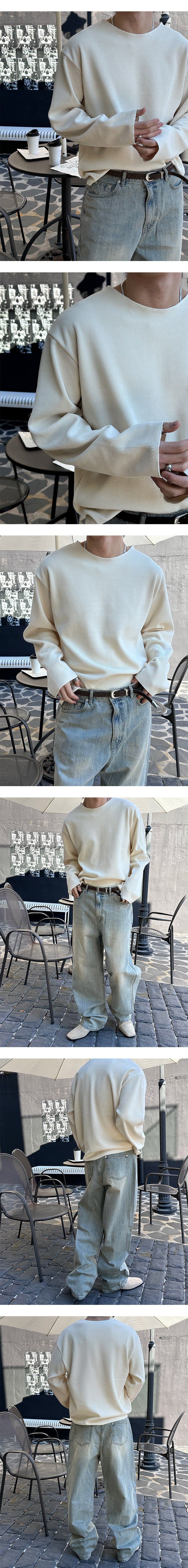 [Unisex] Thin golgi round cutting knit(4color)